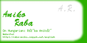 aniko raba business card